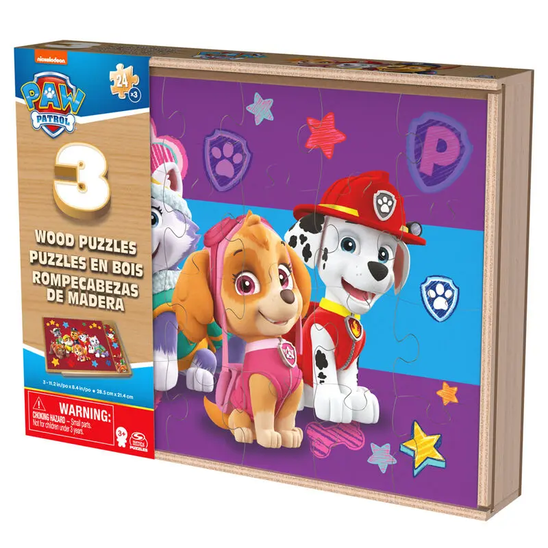 Paw Patrol drevená puzzle 3x24pcs termékfotó