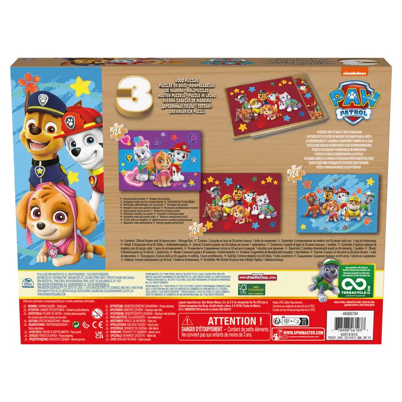 Paw Patrol drevená puzzle 3x24pcs termékfotó