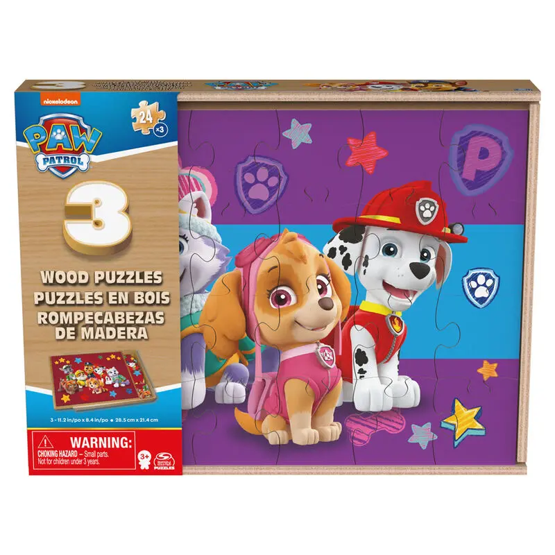 Paw Patrol drevená puzzle 3x24pcs termékfotó