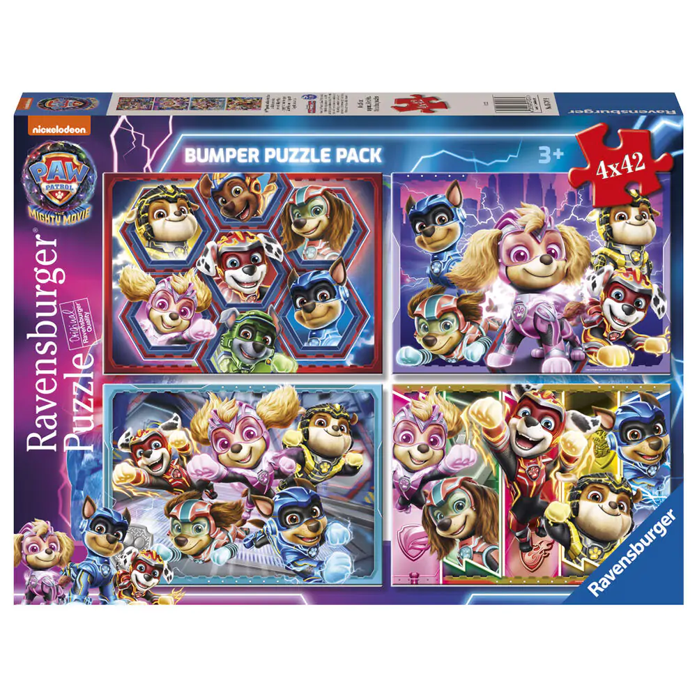 Paw Patrol The mighty movie puzzle 4 x 42 dielikov produktová fotografia