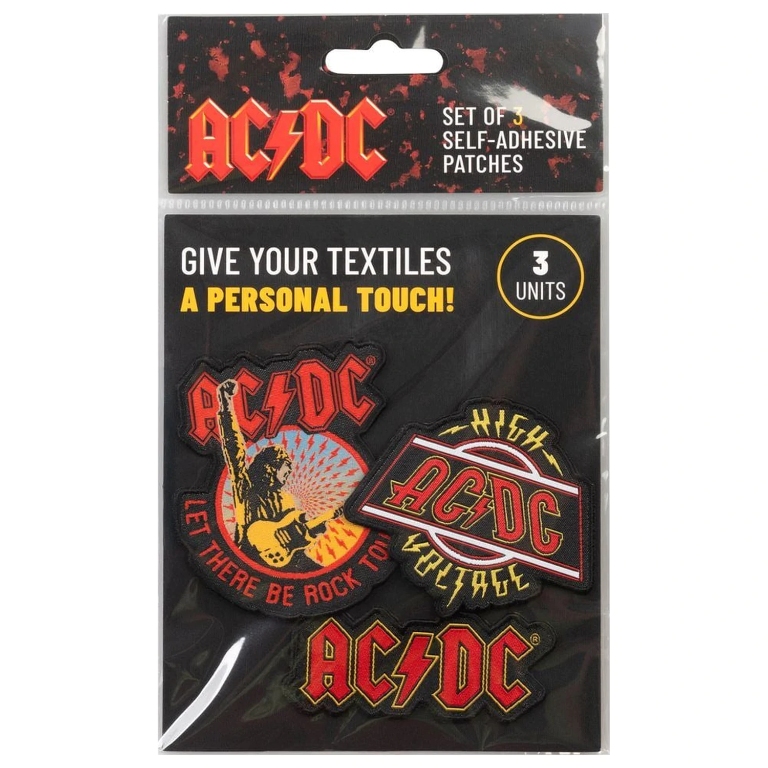 AC/DC sada 3 nášiviek produktová fotografia