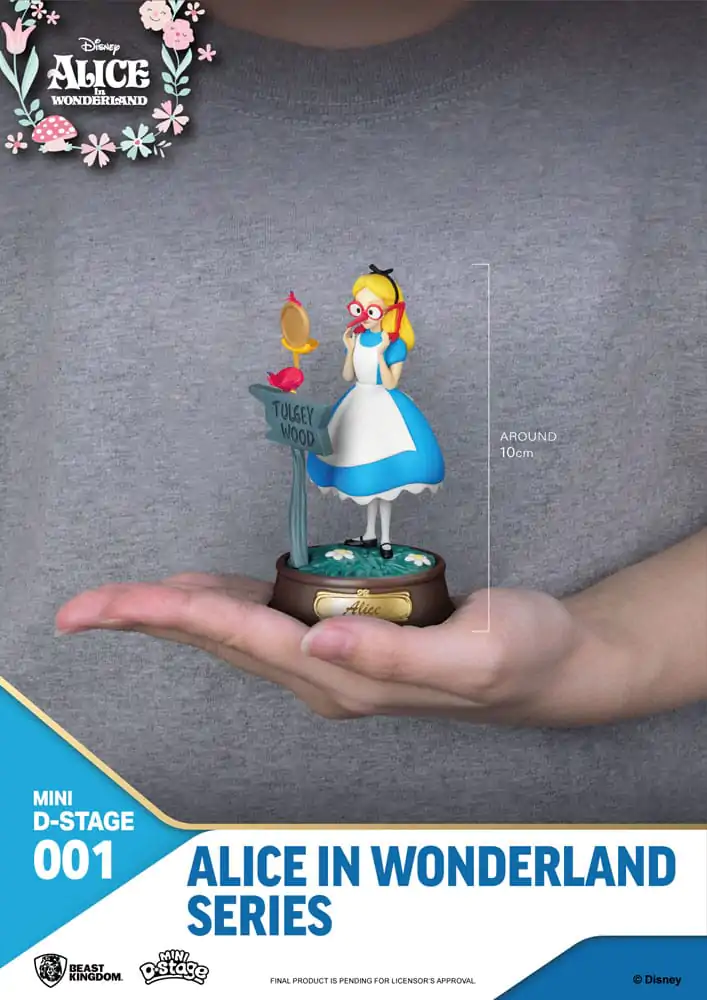 Alice in Wonderland Mini Diorama Stage PVC Socha Glasses White Rabbit 10 cm produktová fotografia
