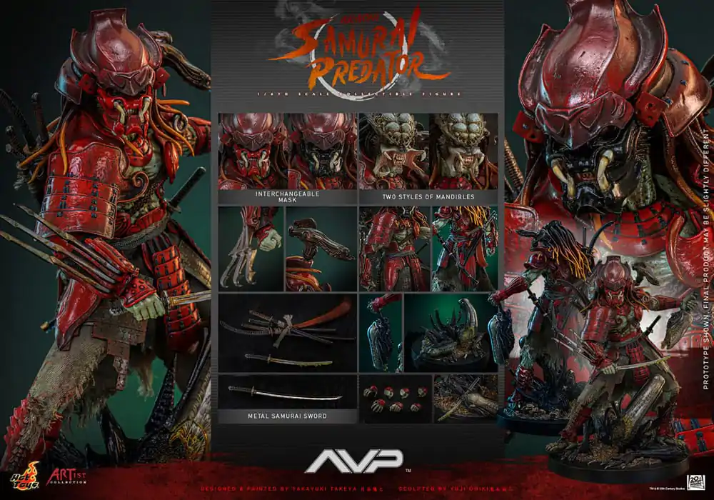 Alien vs. Predator Artist Collection Akčná figúrka 1/6 Akaoni Samurai Predator 35 cm termékfotó