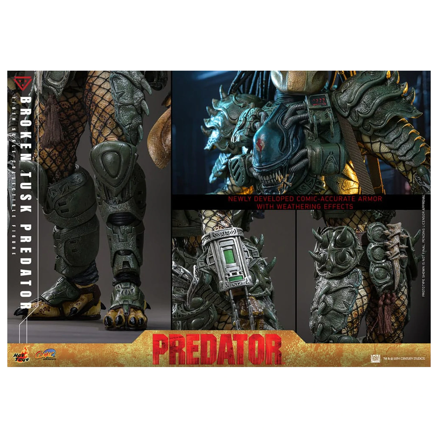 Alien vs. Predator Comic Masterpiece akčná figúrka 1/6 Broken Tusk Predator 35 cm produktová fotografia