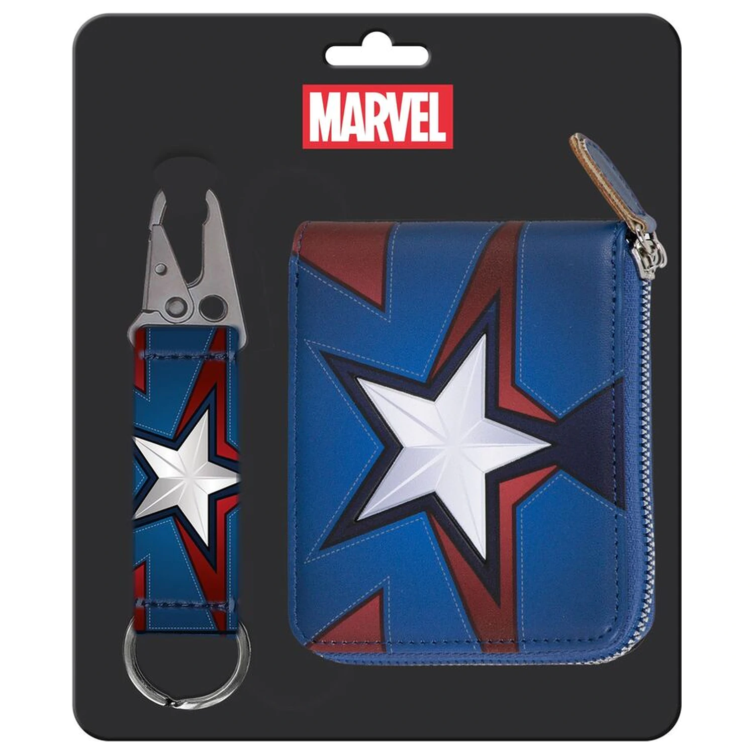 Marvel Captain America kľúčenka + súprava peňaženky produktová fotografia