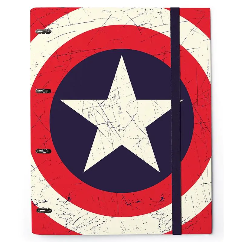 Captain America Marvel štvorkrúžkový zakladač s gumičkou vyplnený produktová fotografia