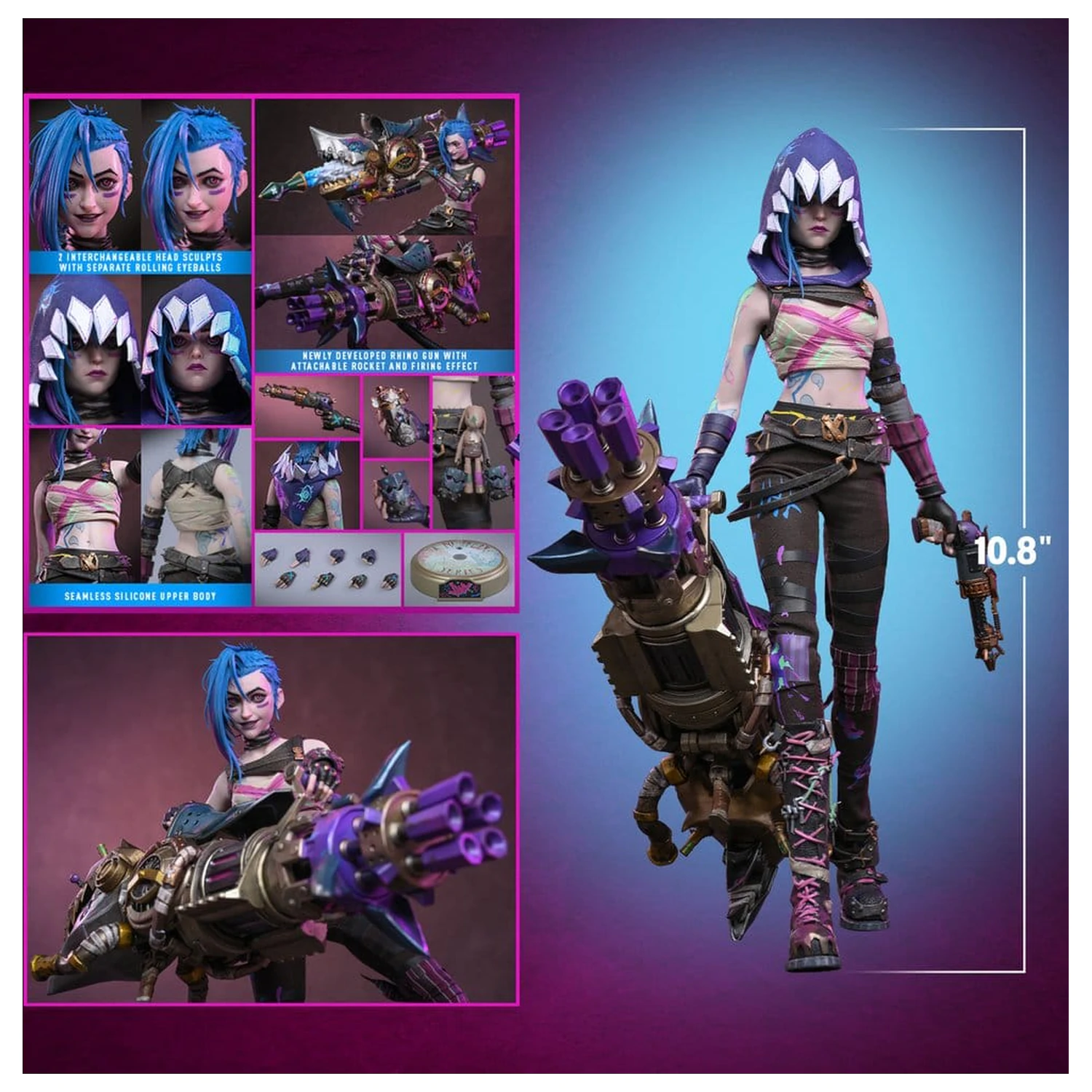 Arcane Akčná figúrka 1/6 Fractured Jinx 28 cm produktová fotografia