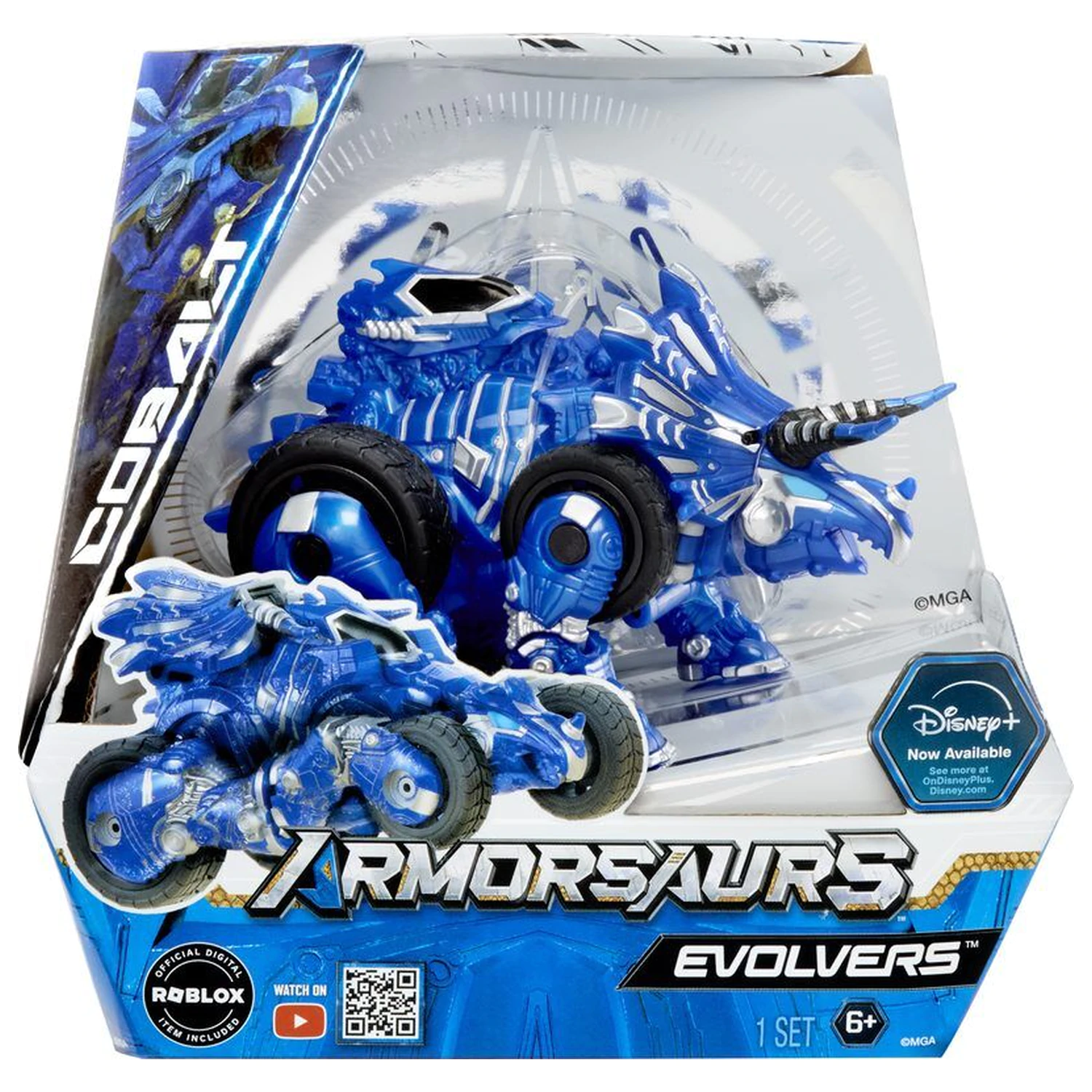 Armorsaurs Evolver Triceratops Cobalt figúrka produktová fotografia