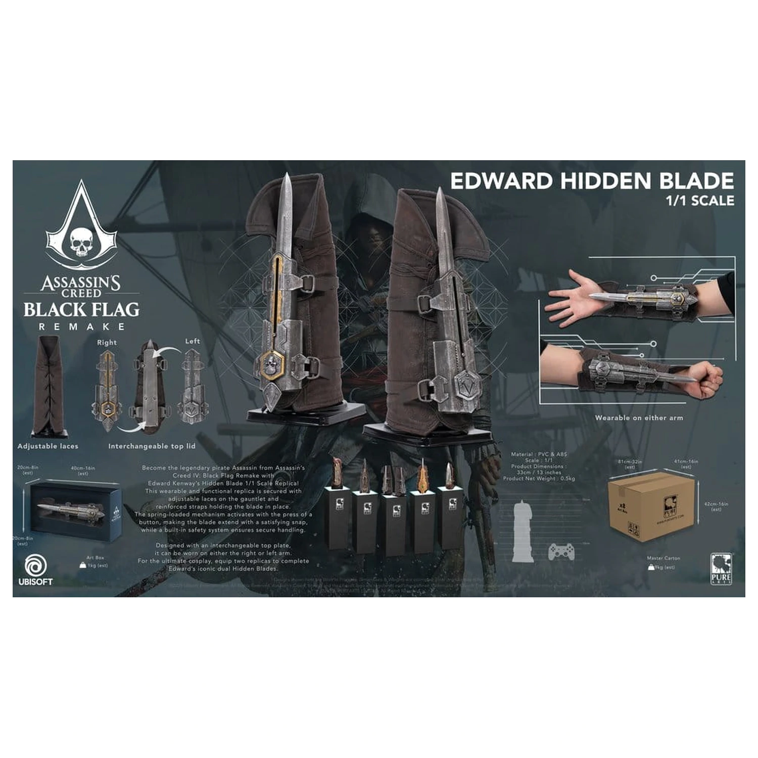 Assassin's Creed replika 1/1 Edward Hidden Blade produktová fotografia