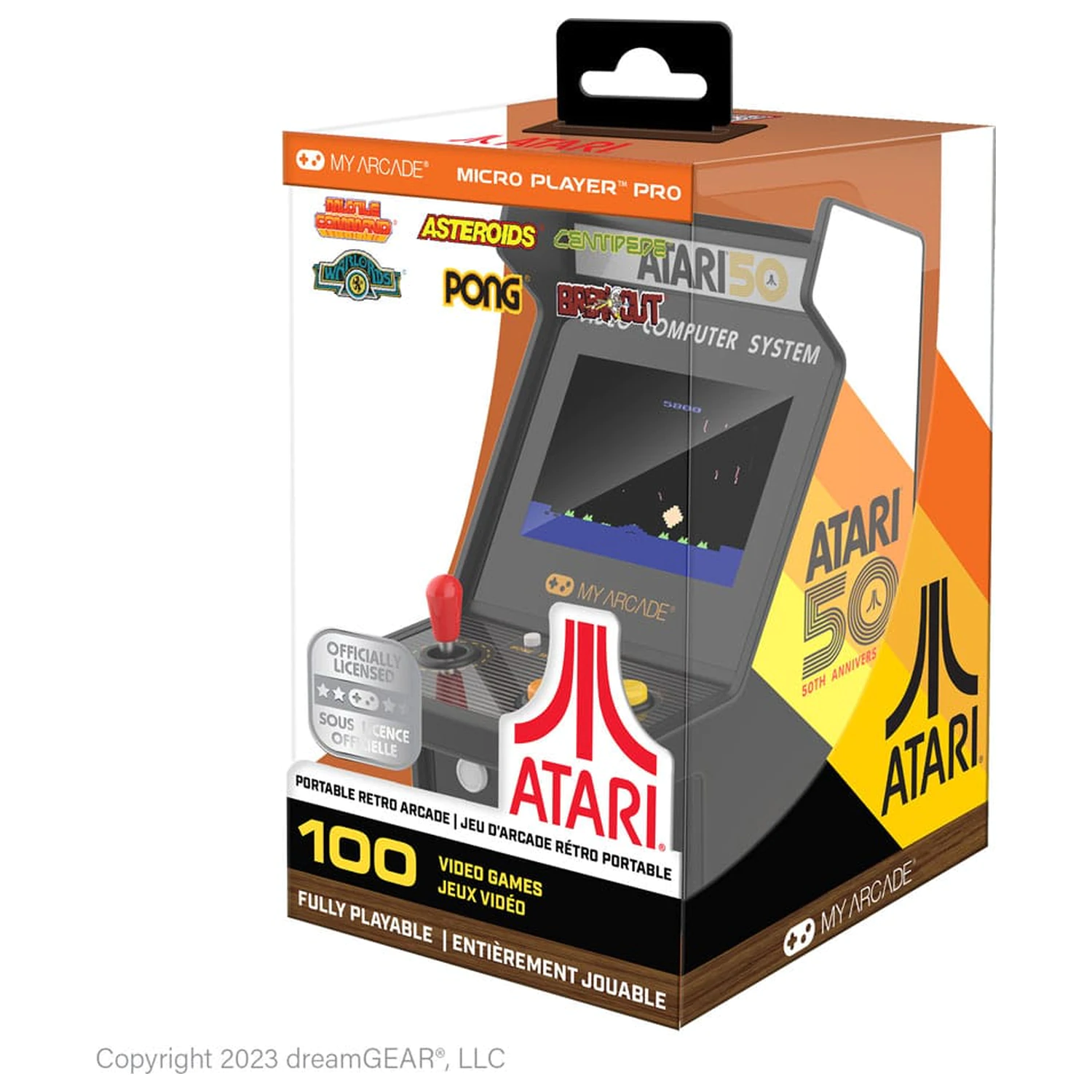 Atari Prenosná retro arkádová mikrohracia konzola Pro produktová fotografia