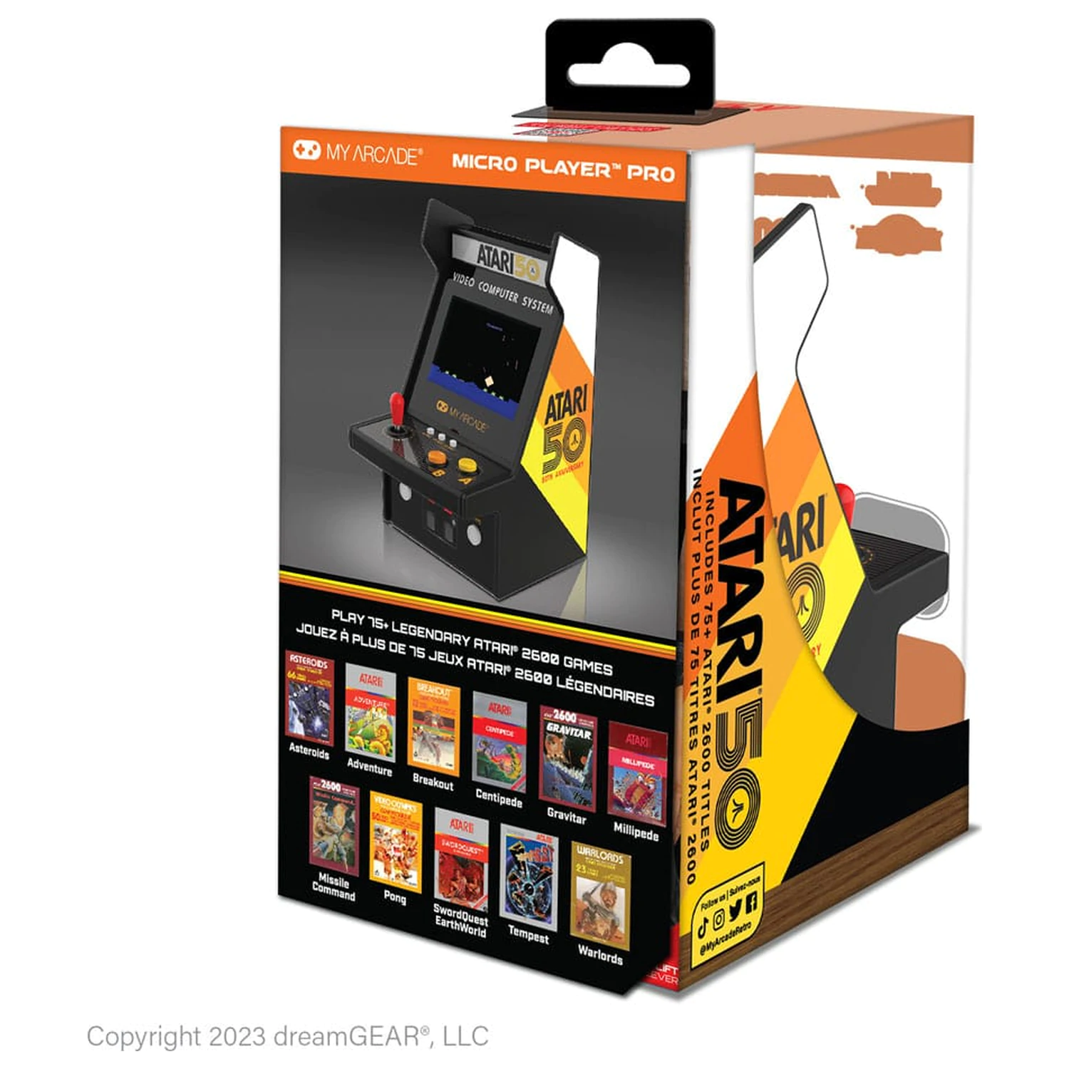 Atari Prenosná retro arkádová mikrohracia konzola Pro produktová fotografia