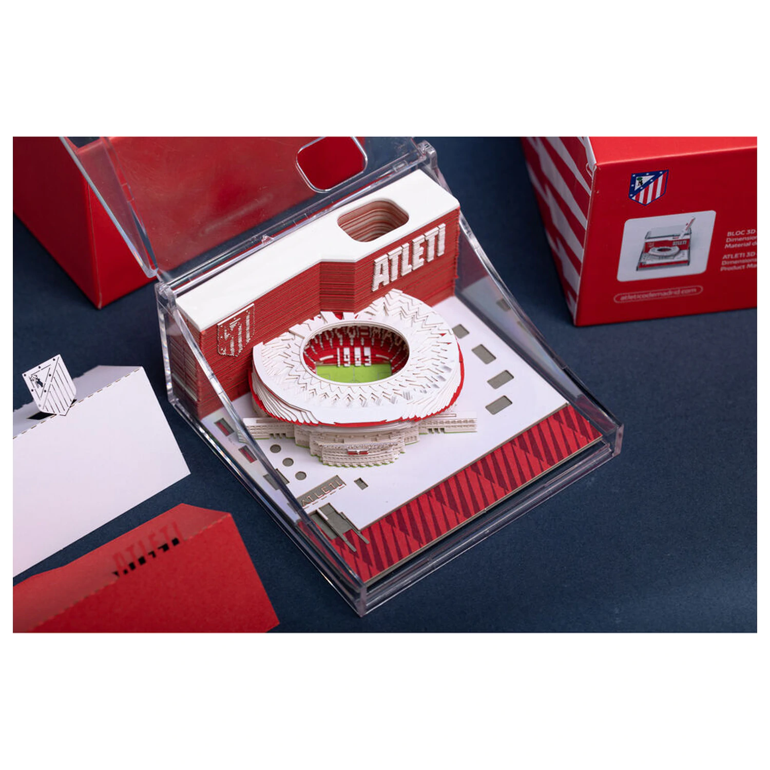 Atletico de Madrid Metropolitano 3D zápisník produktová fotografia