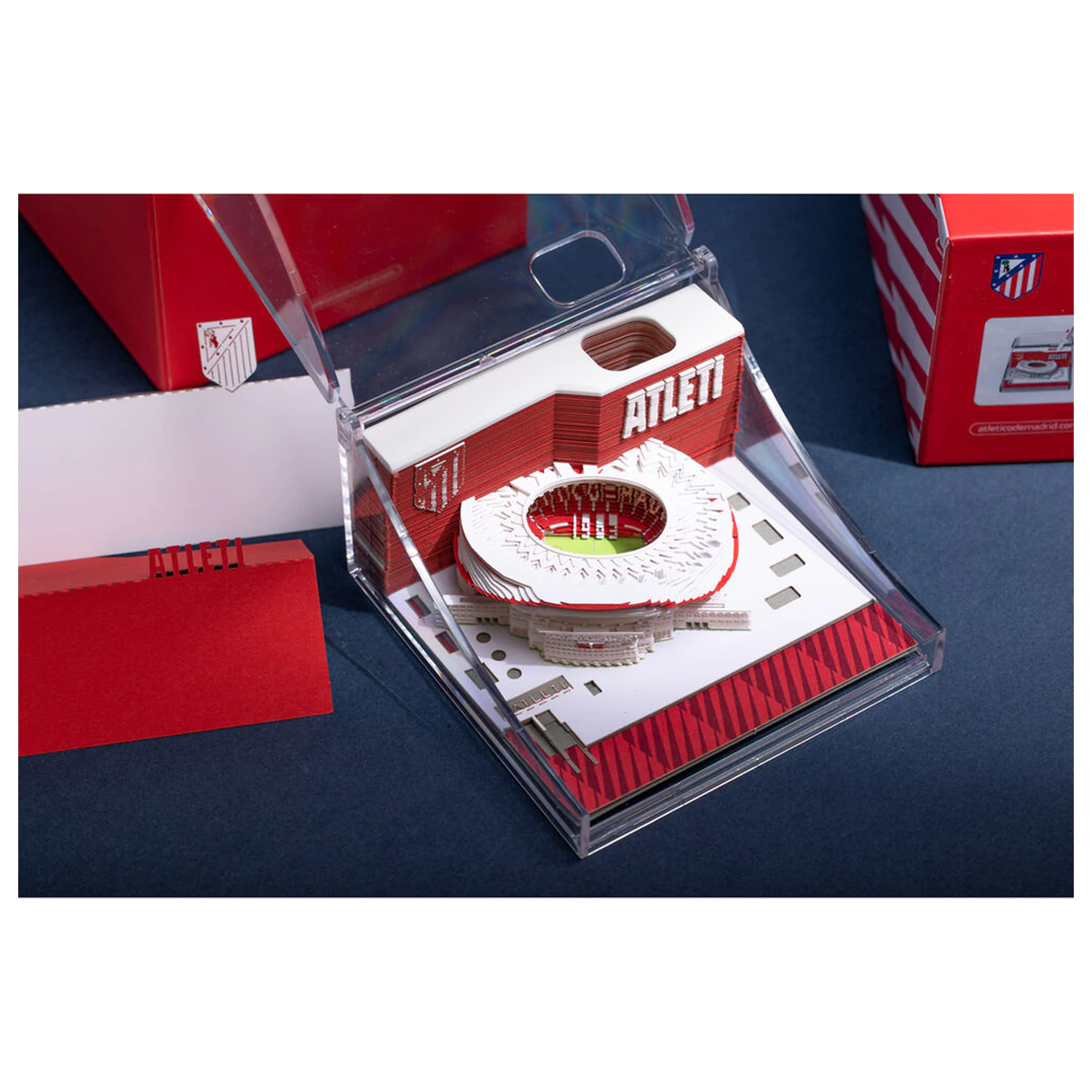 Atletico de Madrid Metropolitano 3D zápisník produktová fotografia