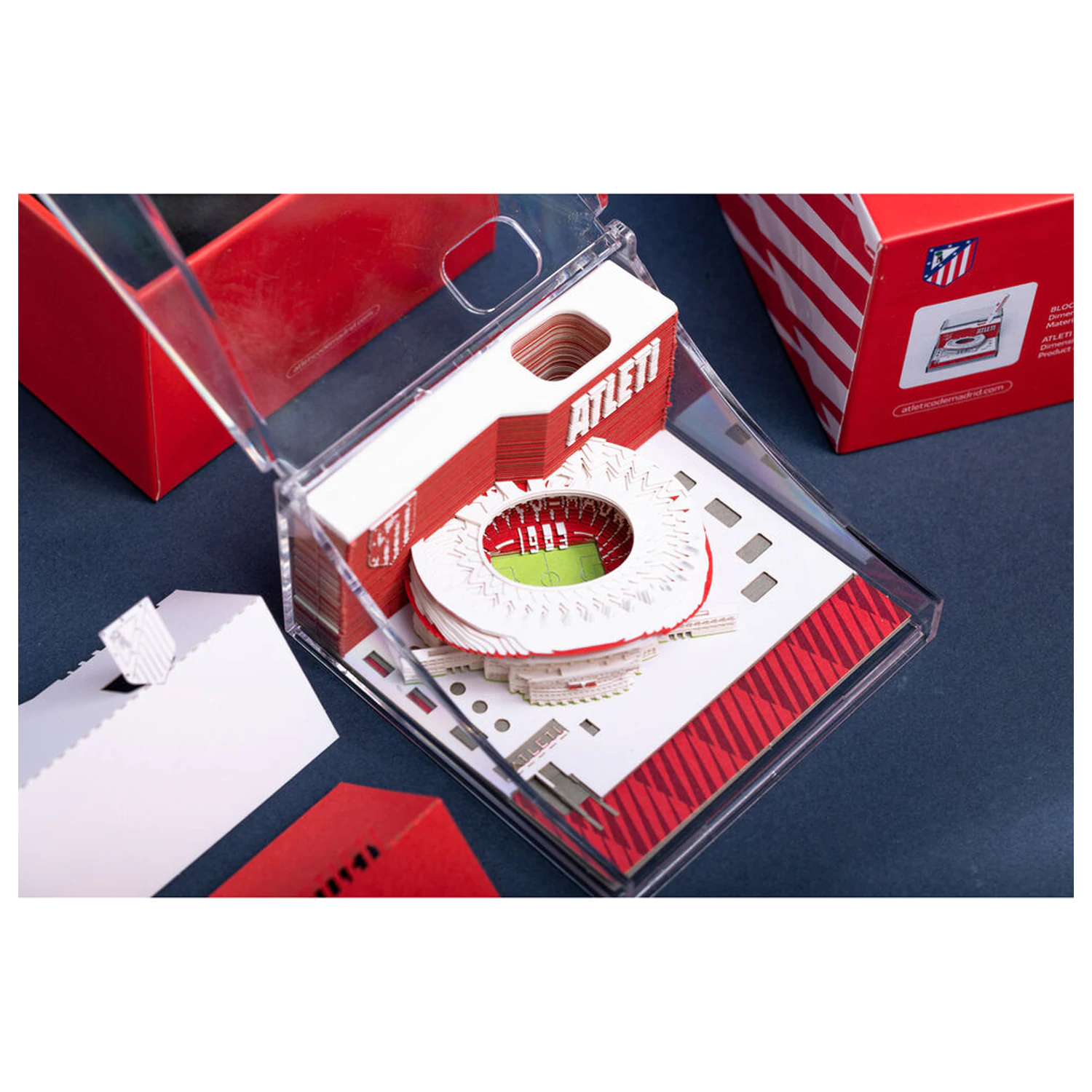 Atletico de Madrid Metropolitano 3D zápisník produktová fotografia