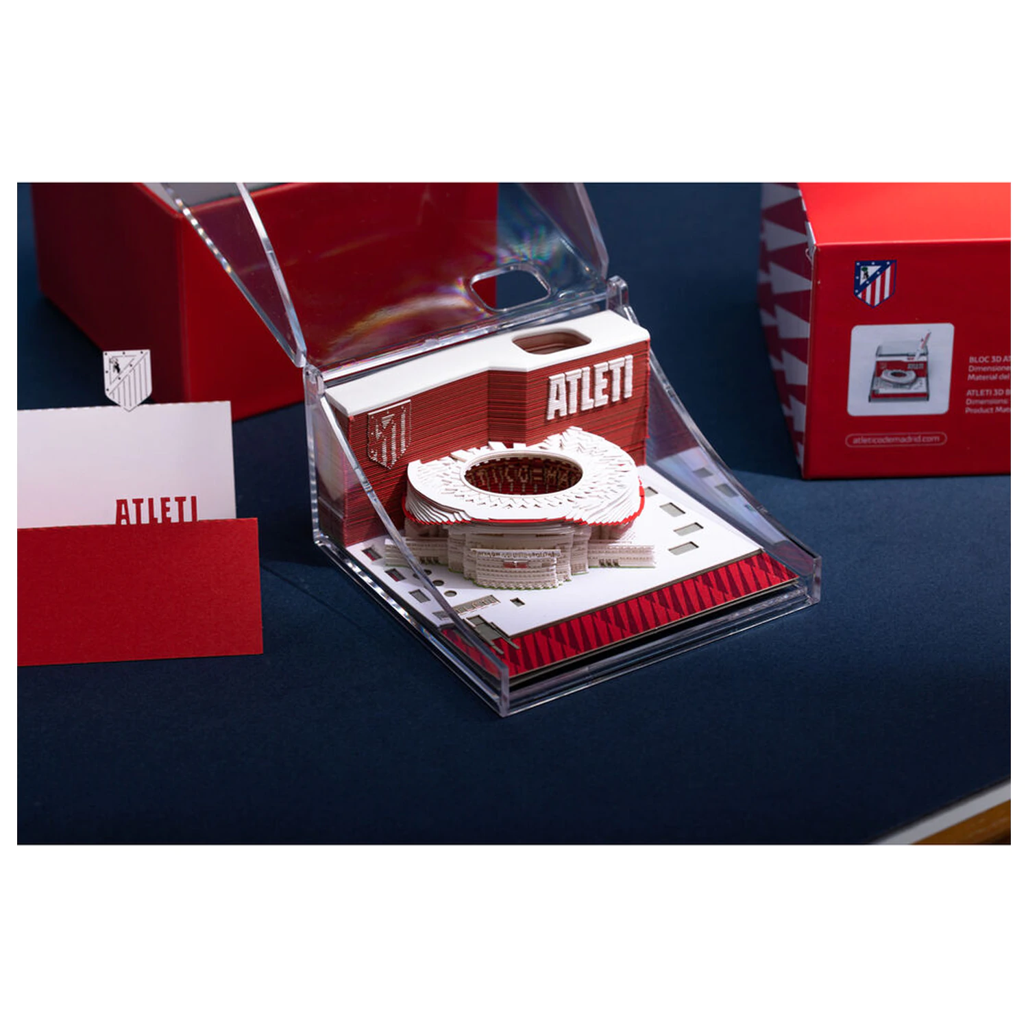 Atletico de Madrid Metropolitano 3D zápisník produktová fotografia