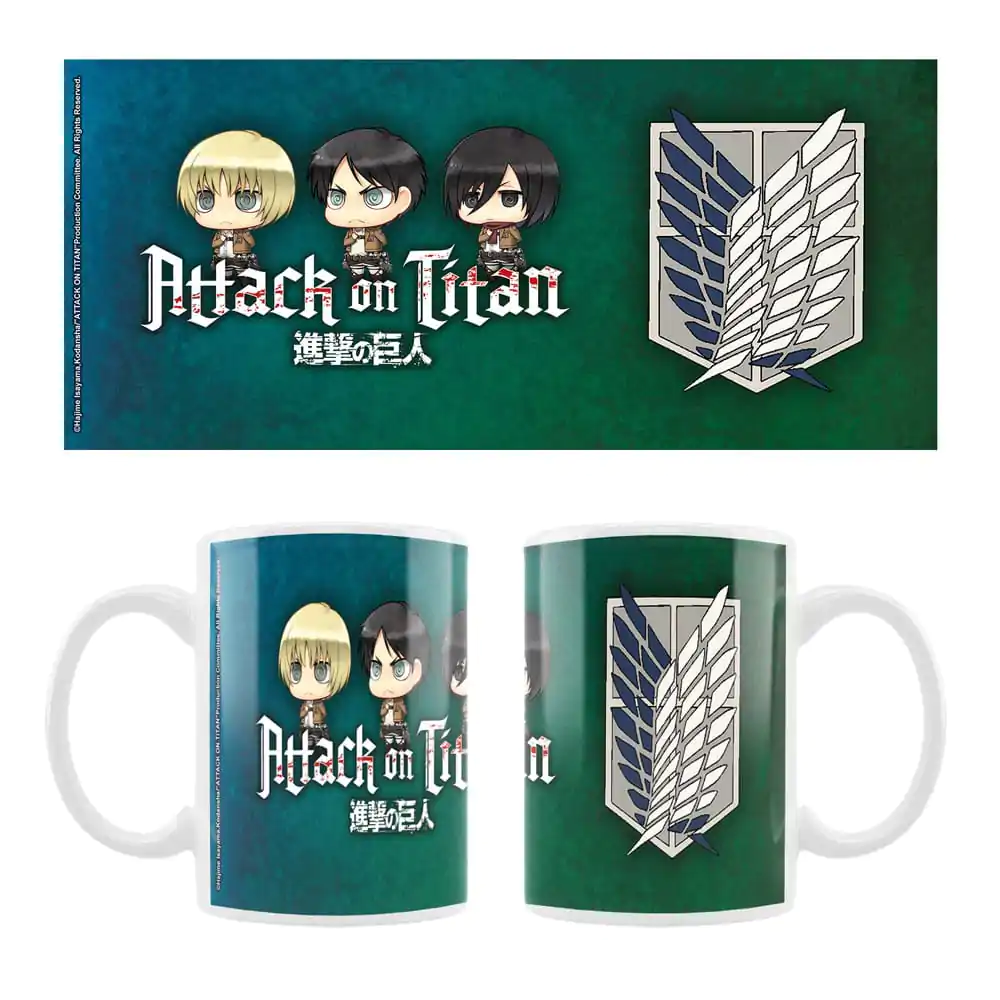 Attack on Titan Keramický Hrnček Eren, Mikasa & Armin Chibi Style termékfotó