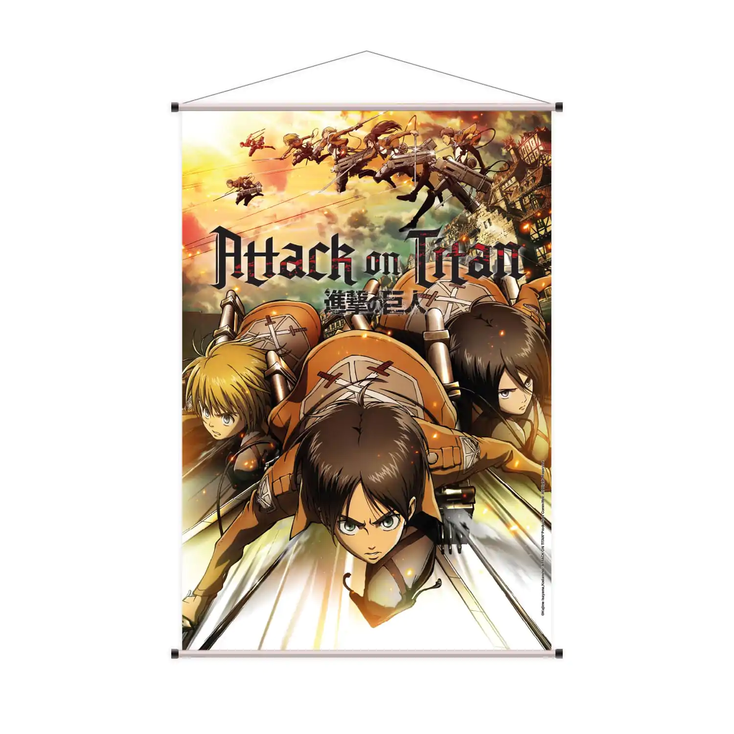 Attack on Titan Wallscroll Eren, Mikasa & Armin 60 x 90 cm produktová fotografia
