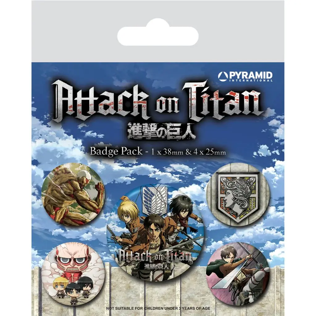 Attack on Titan Odznaky s priponkou 5-balenie Season 3 produktová fotografia