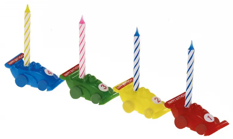 Cars Farebné narodeninové sviečky Happy Birthday sada 4 ks produktová fotografia