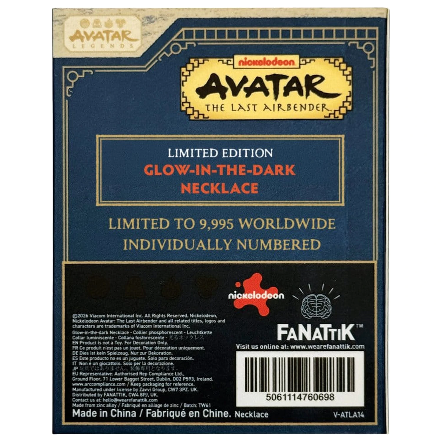Avatar: The Last Airbender Limitovaná edícia žiariaci v tme náhrdelník s prvkami produktová fotografia