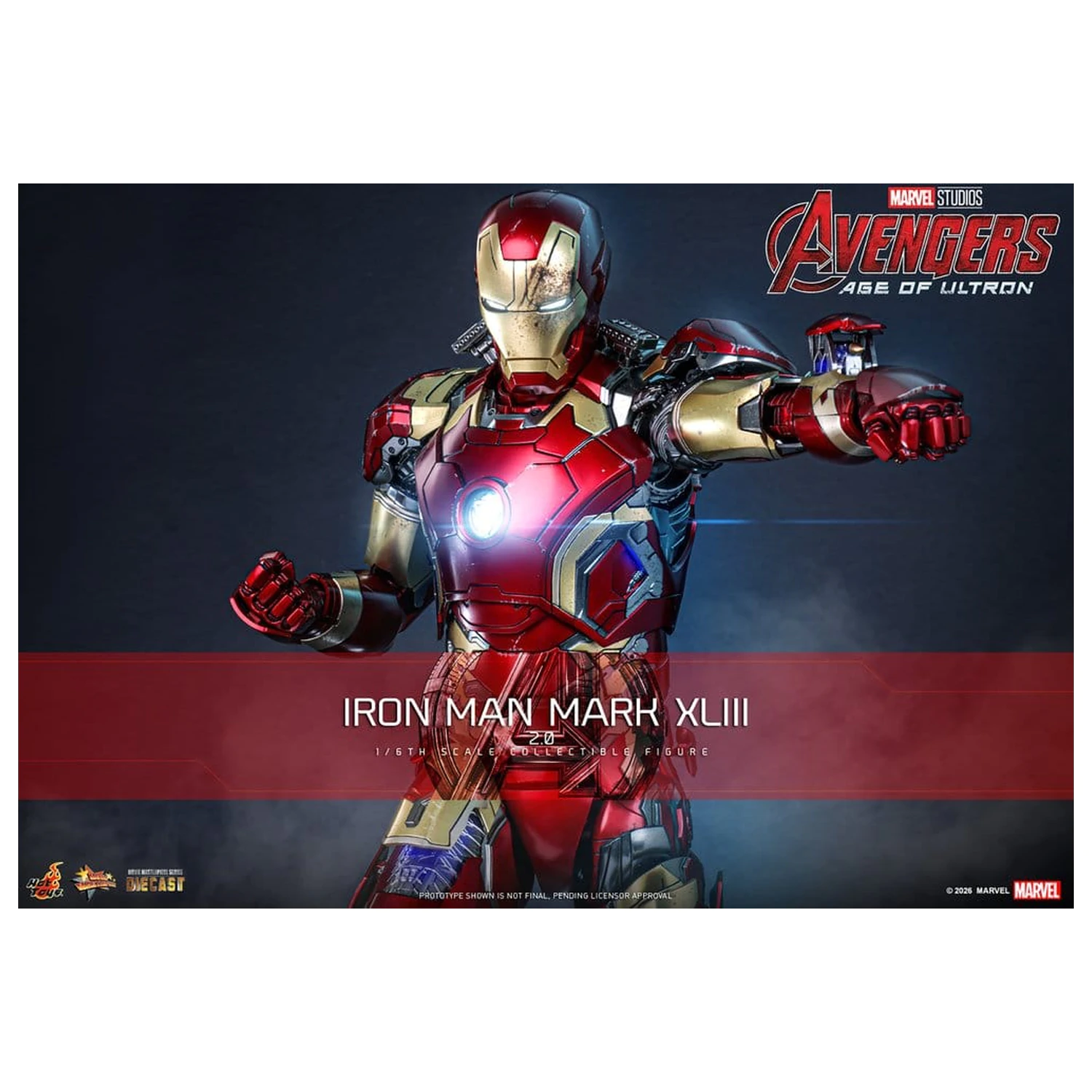 Avengers: Age of Ultron Movie Masterpiece Diecast akčná figúrka 1/6 Iron Man Mark XLIII (2.0) 32 cm produktová fotografia