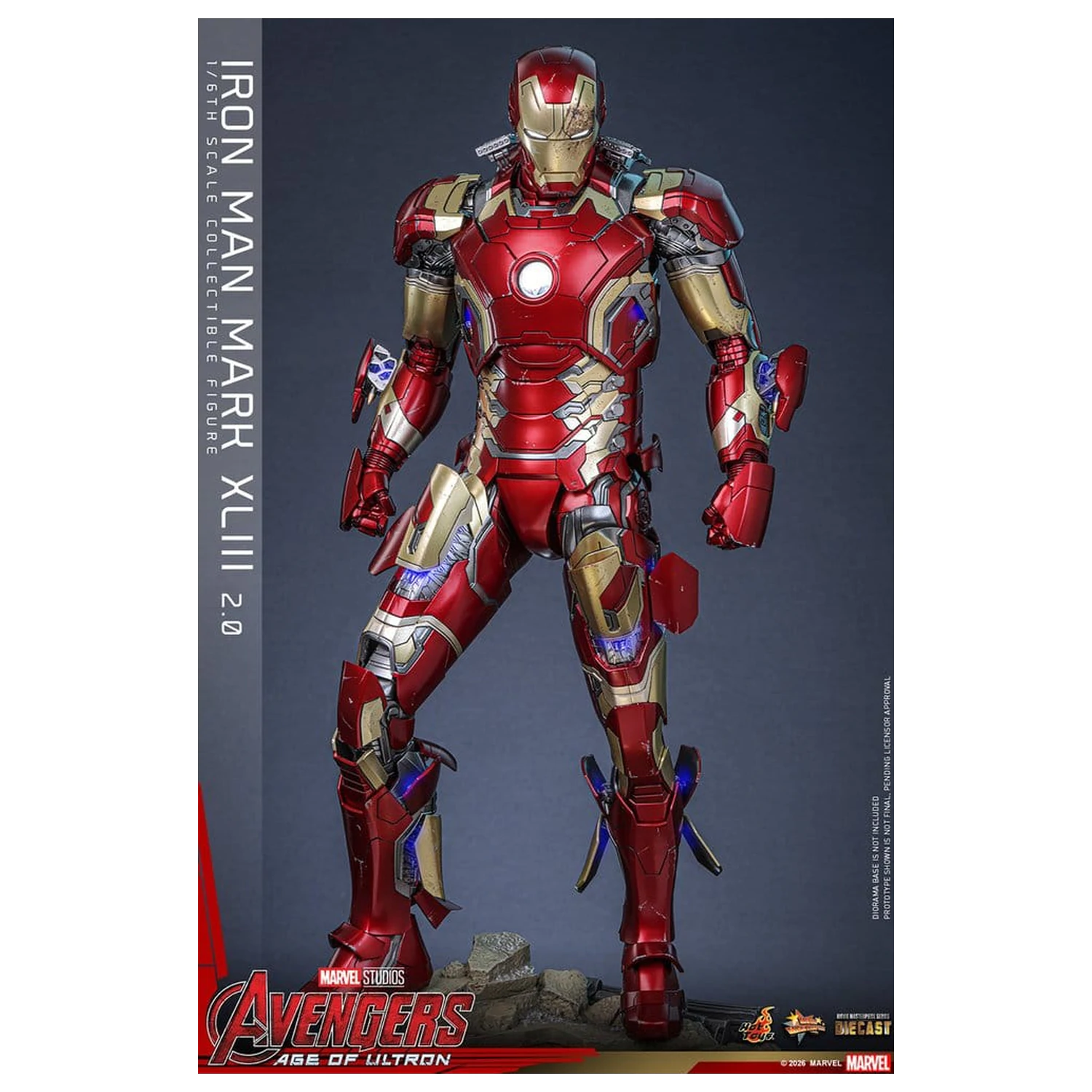 Avengers: Age of Ultron Movie Masterpiece Diecast akčná figúrka 1/6 Iron Man Mark XLIII (2.0) 32 cm produktová fotografia