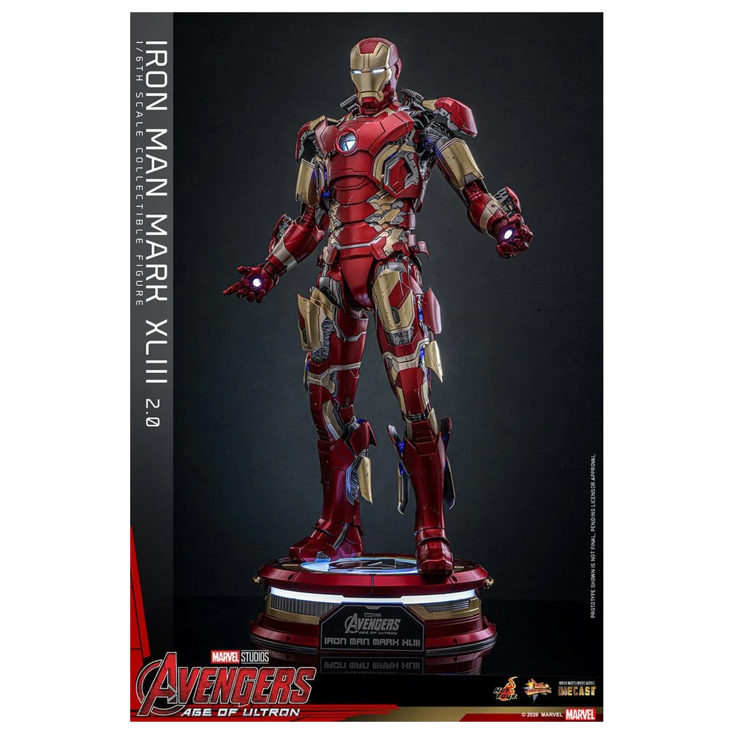Avengers: Age of Ultron Movie Masterpiece Diecast akčná figúrka 1/6 Iron Man Mark XLIII (2.0) 32 cm produktová fotografia