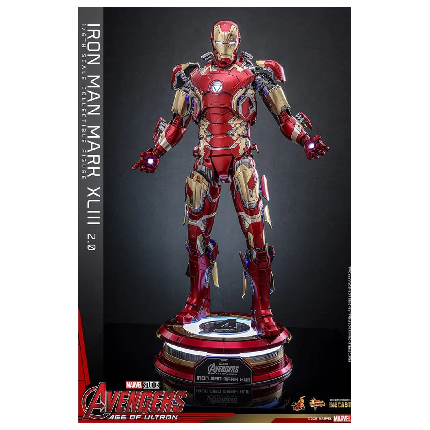 Avengers: Age of Ultron Movie Masterpiece Diecast akčná figúrka 1/6 Iron Man Mark XLIII (2.0) 32 cm produktová fotografia