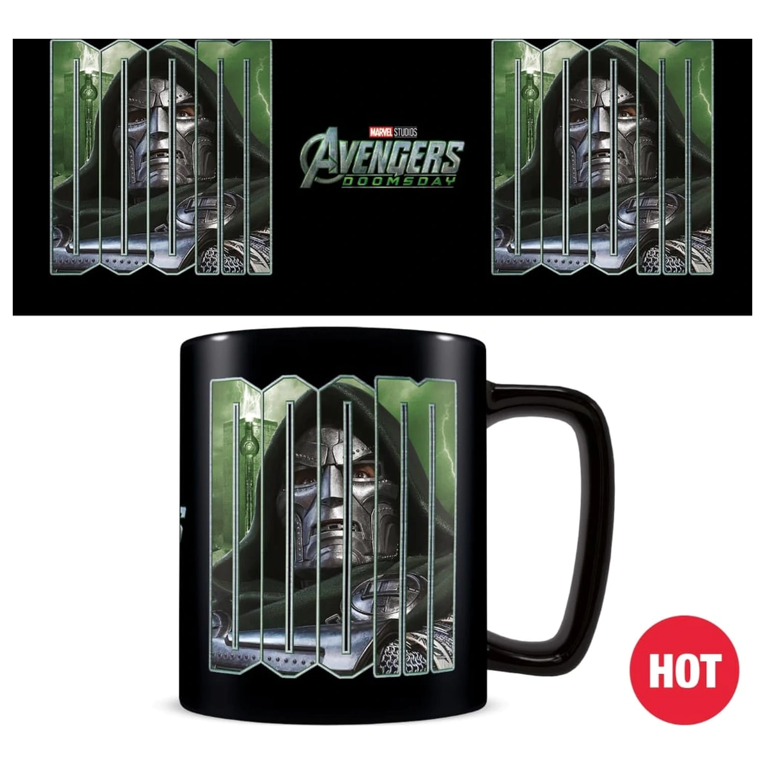 Avengers Doomsday Doctor Doom hrnček meniaci farbu teplom produktová fotografia