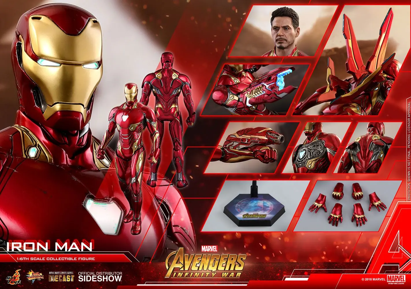 Avengers Infinity War Diecast Movie Masterpiece Akčná figúrka 1/6 Iron Man 32 cm termékfotó