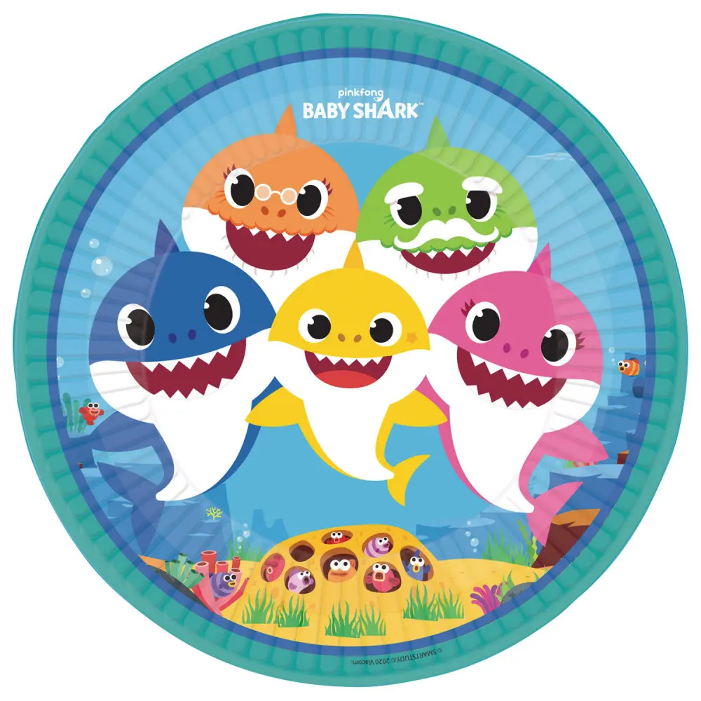 Baby Shark papierové taniere 8 ks 23 cm produktová fotografia