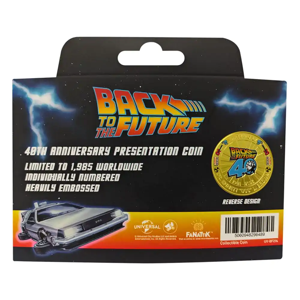 Back To The Future Zberateľská minca 40. výročie Limitovaná edícia produktová fotografia