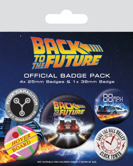 Back to the Future zatváracie odznaky - 5-balenie DeLorean produktová fotografia