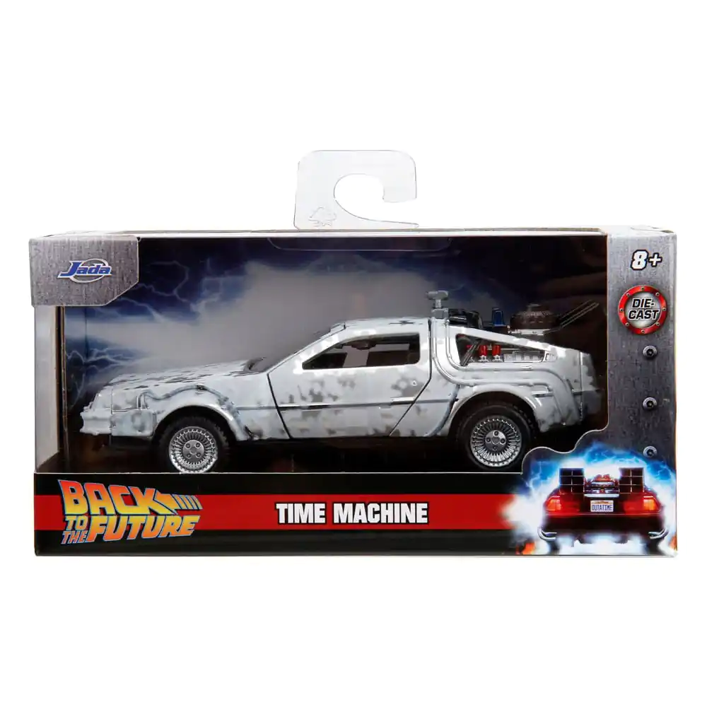 Back to the Future Hollywood Rides Diecast Model 1/32 DeLorean Time Machine Frost termékfotó