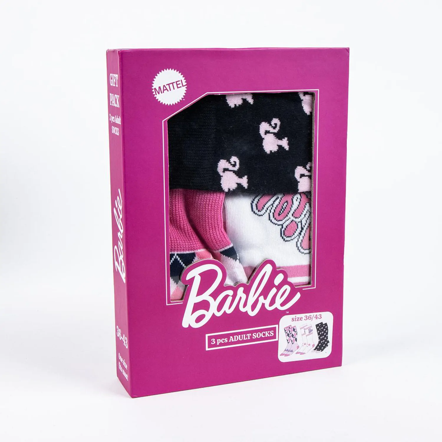Barbie balenie 3 páry ponožiek pre dospelých produktová fotografia