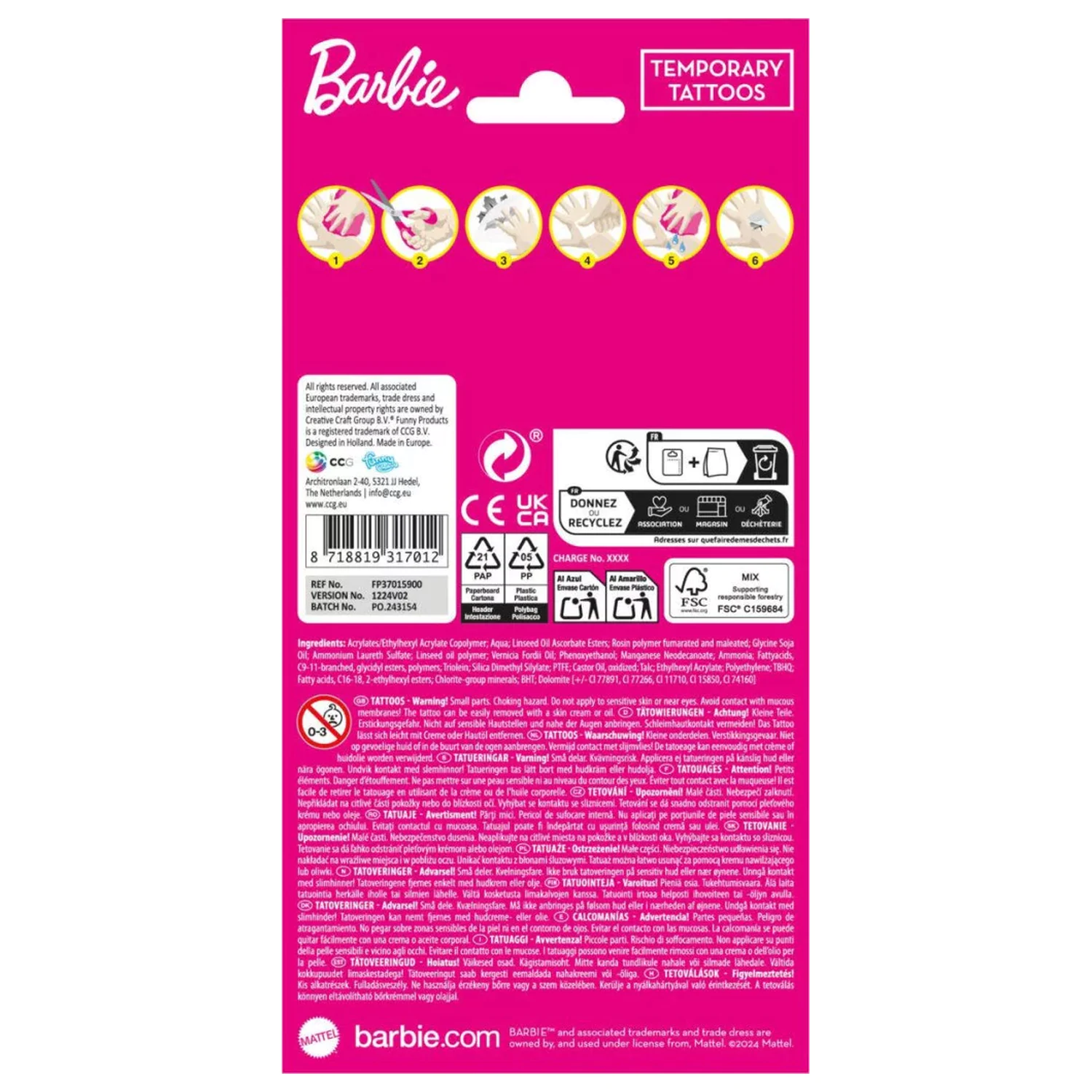 Barbie Crew tetovanie 12-kusové produktová fotografia