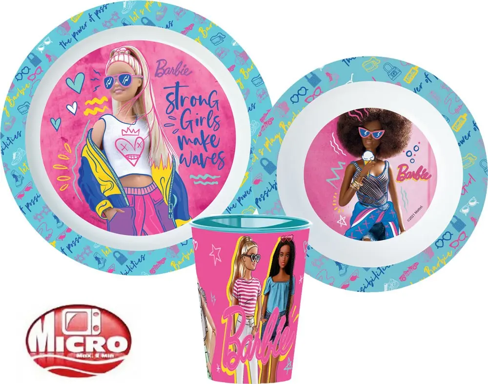 Barbie jedálenská súprava, mikro plastová súprava produktová fotografia