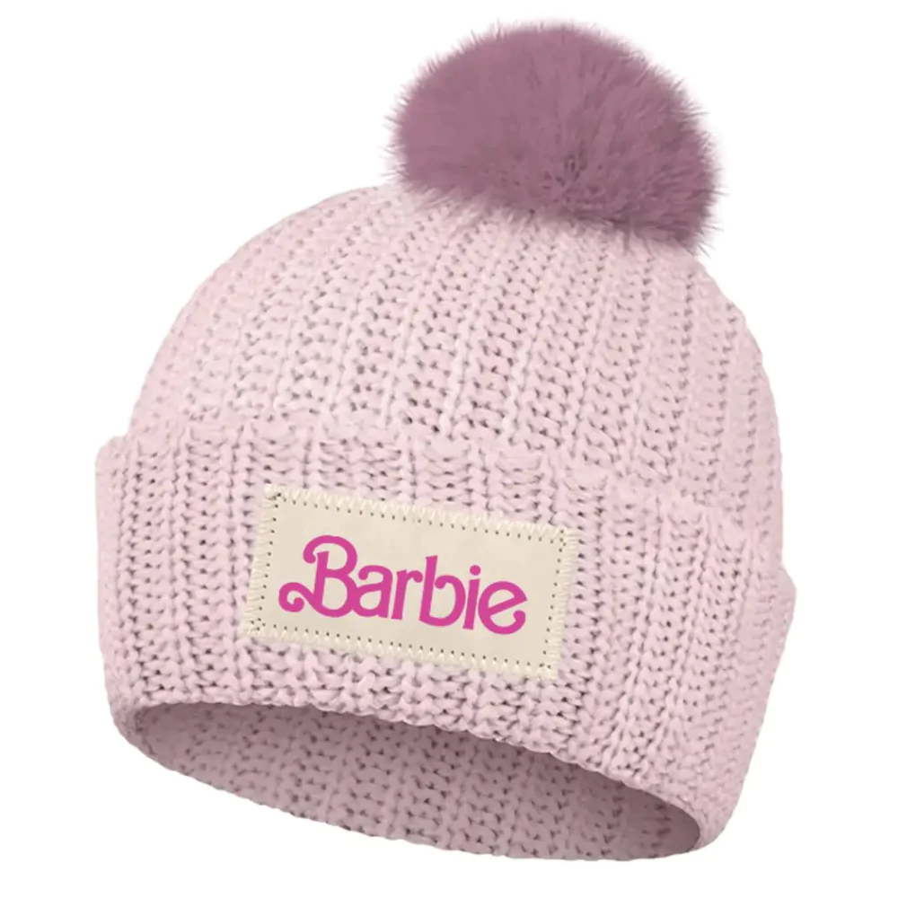 Barbie Logo pletená čiapka s brmbolcom 56/58cm produktová fotografia