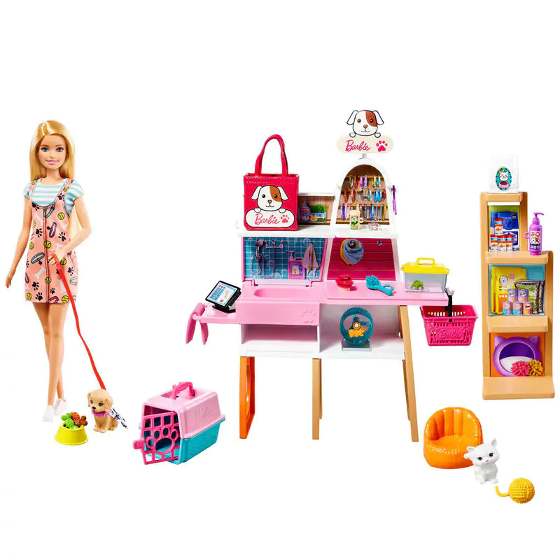 Barbie obchod s potrebami pre domáce zvieratá + bábika produktová fotografia
