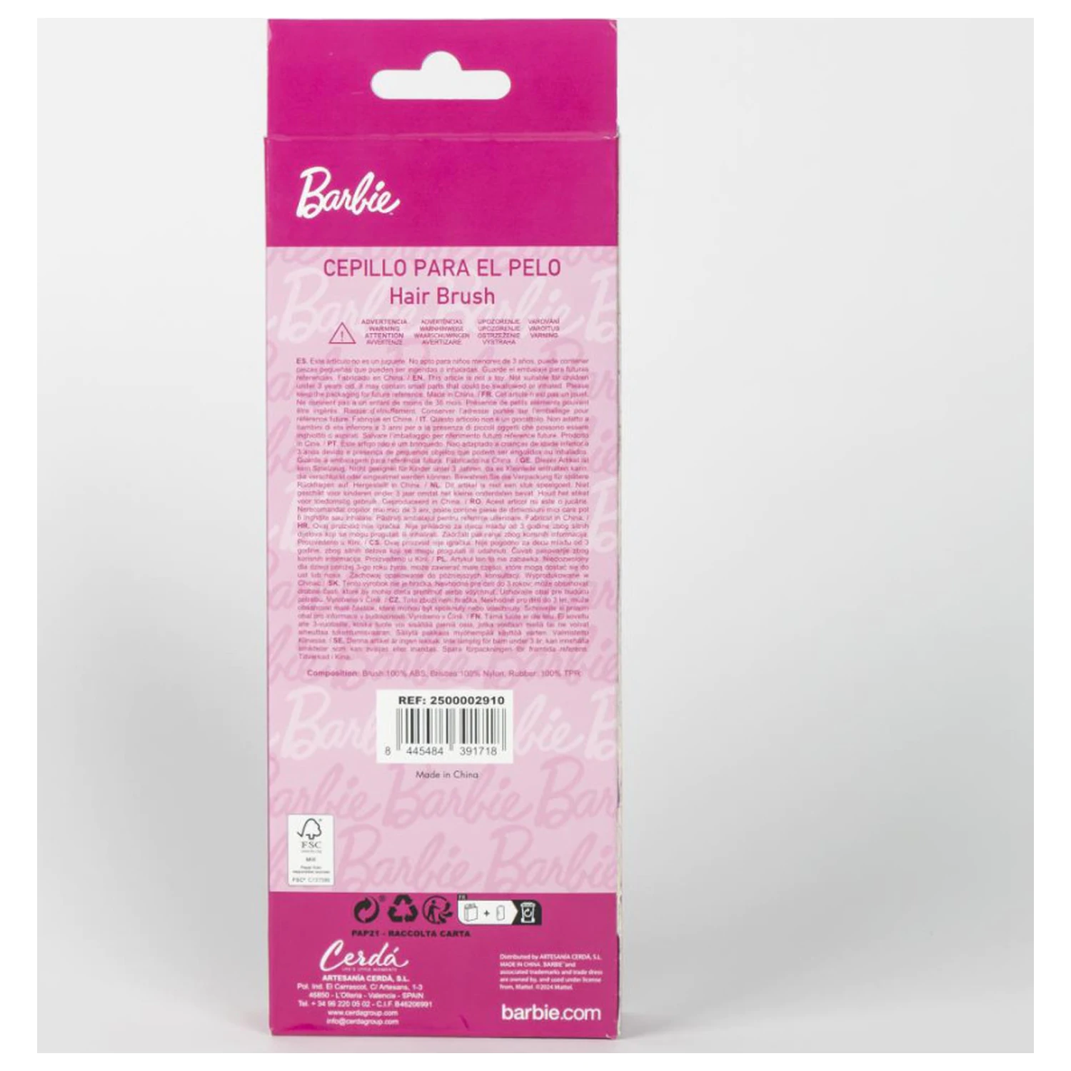 Barbie Ružová kefa na vlasy s kamienkami, hrebeň 22 cm produktová fotografia
