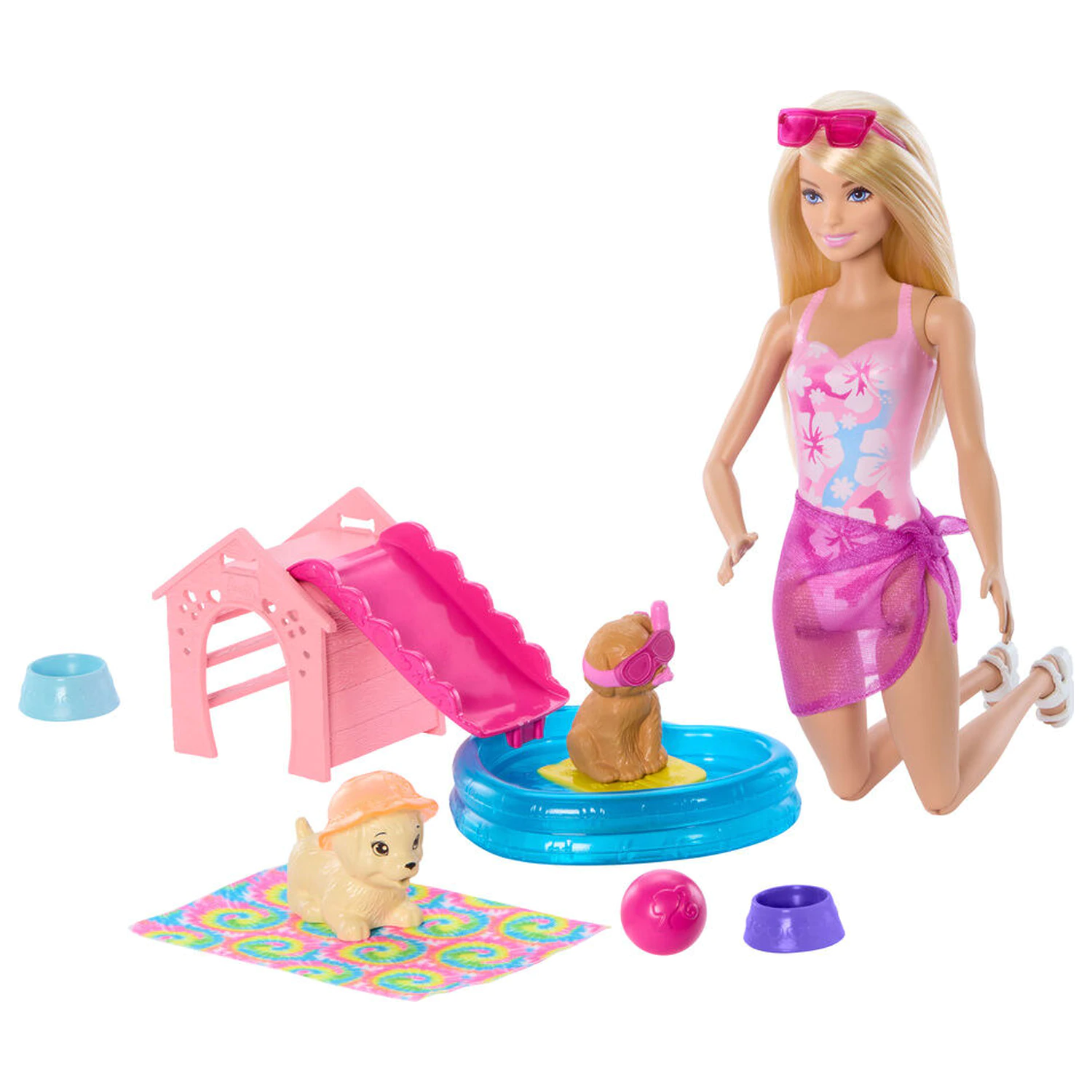 Barbie bábika bazén šteňatá produktová fotografia