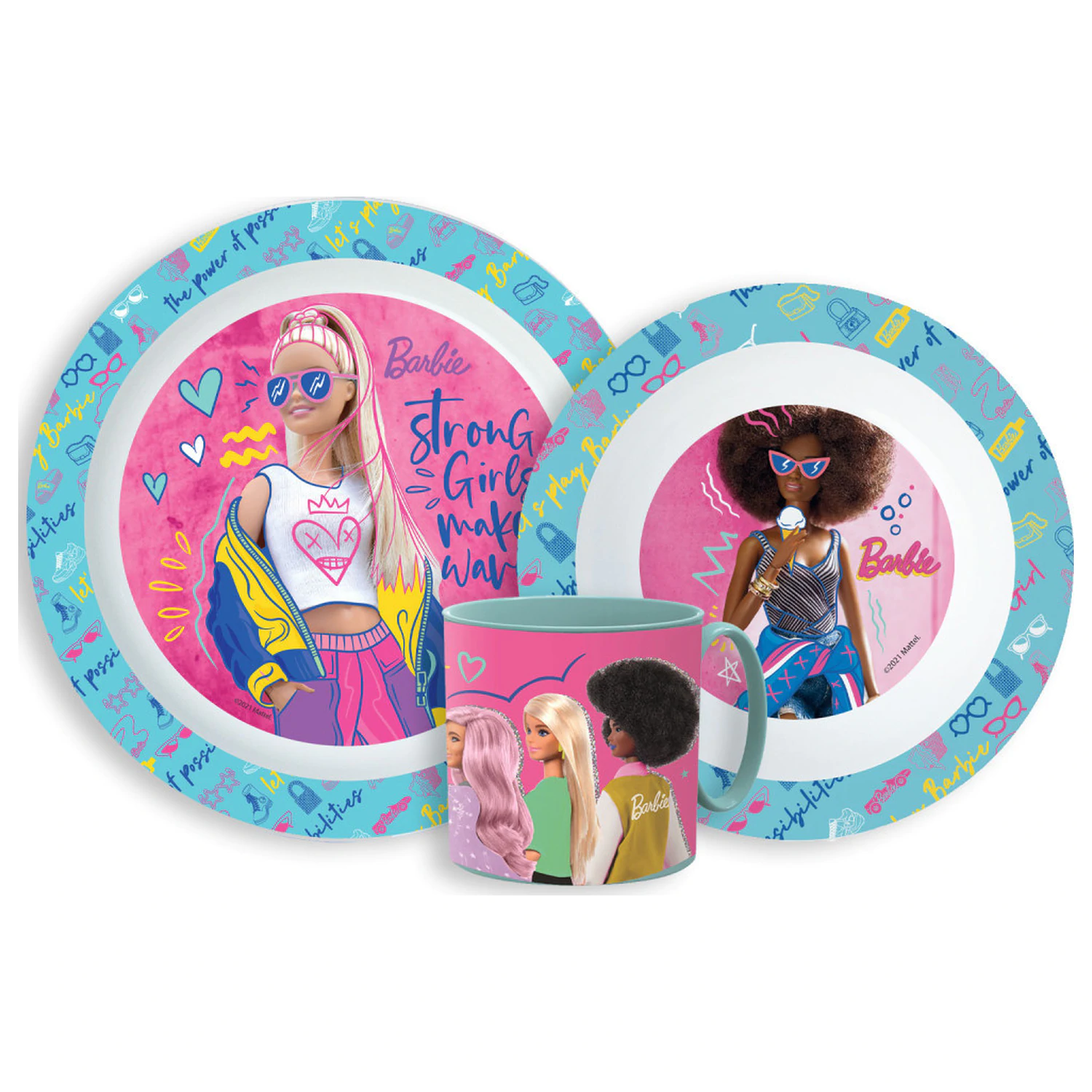Barbie Stylish Súprava riadu, Mikro plastová súprava s hrnčekom 265 ml produktová fotografia