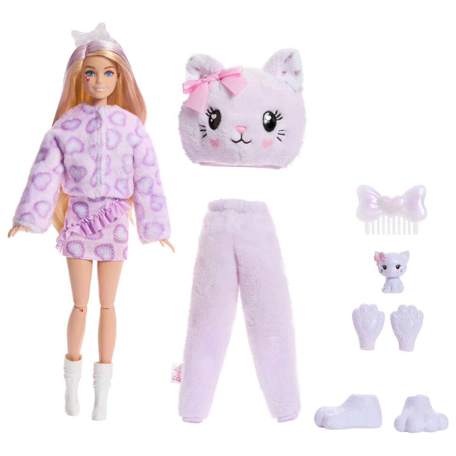 Barbie Sweet Ties Cutie Reveal Bábika Lilac Kitten produktová fotografia