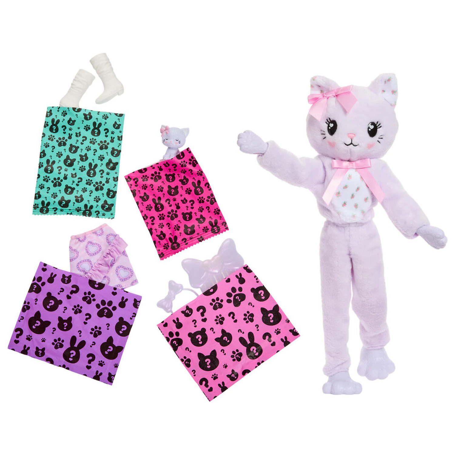 Barbie Sweet Ties Cutie Reveal Bábika Lilac Kitten produktová fotografia