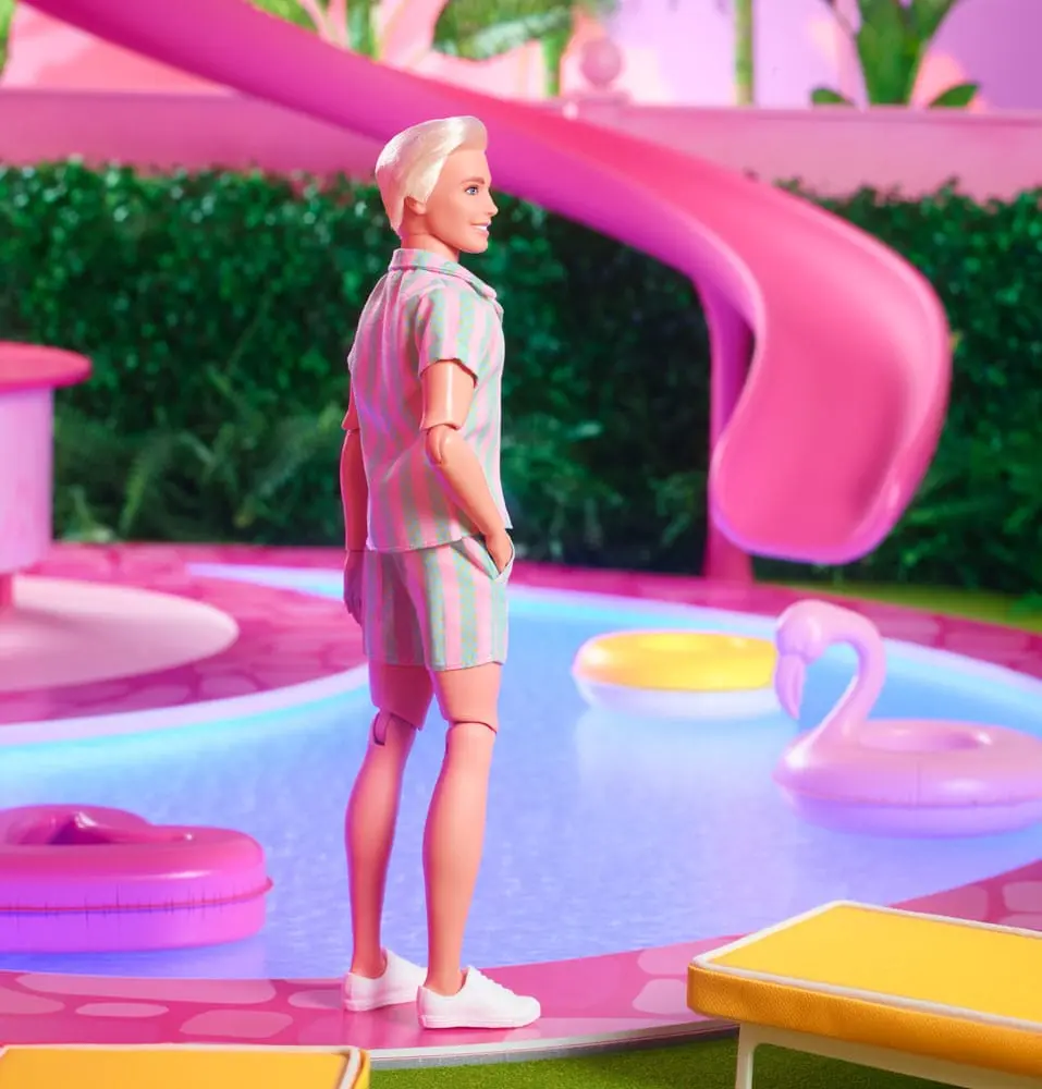 Barbie The Movie Doll Ken v pastelovej pruhovanej plážovej zodpovedajúcej súprave produktová fotografia