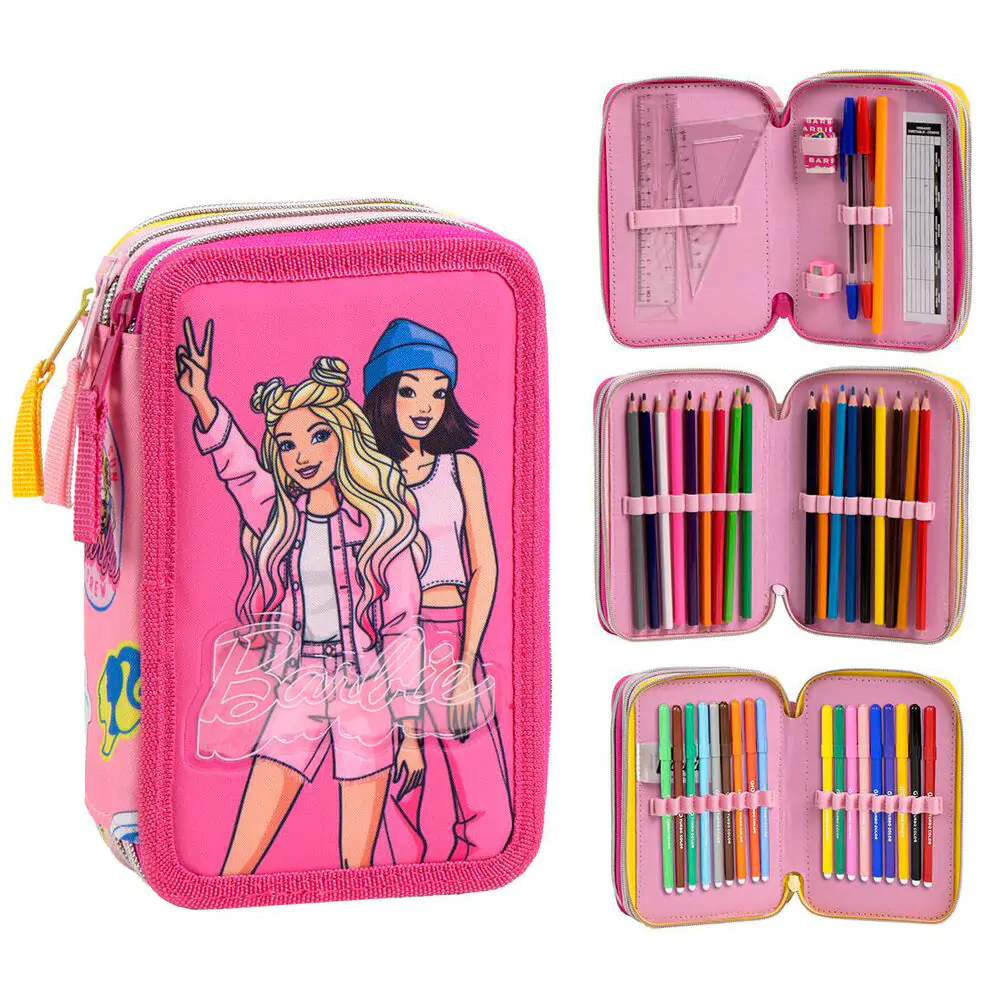 Trojité puzdro na ceruzky Barbie produktová fotografia