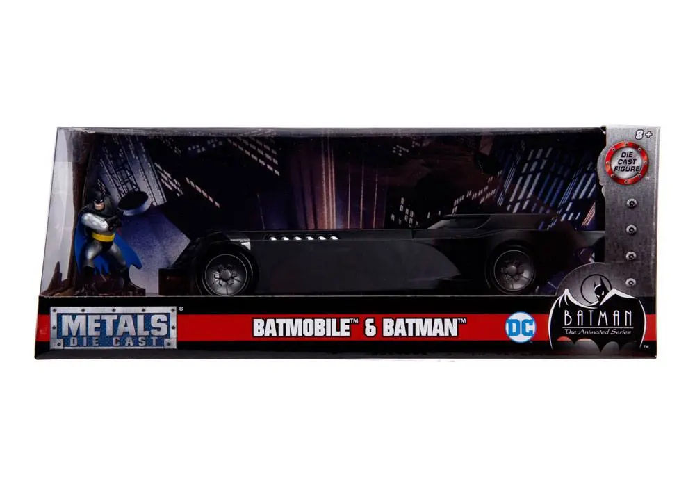 Batman Animated Series Metals Kovový odlievaný model 1/24 Batmobile s figúrkou produktová fotografia