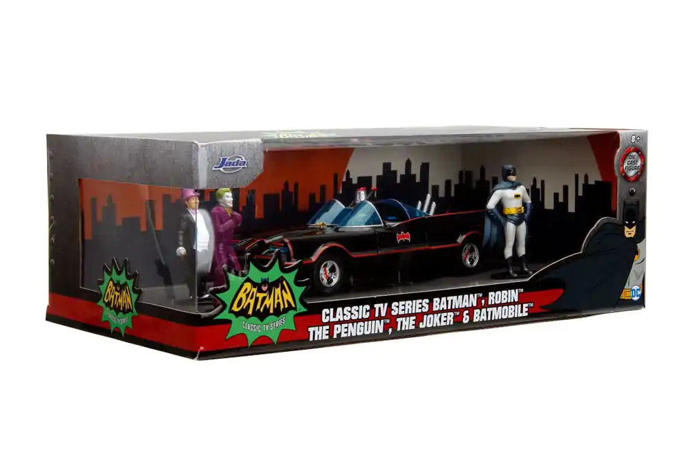 Batman Diecast Model 1/24 Balenie 5 Classic TV Series Batman, Robin, Joker, Penguin & Batmobile produktová fotografia