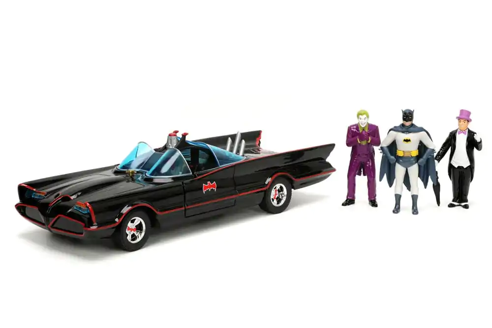 Batman Diecast Model 1/24 Balenie 5 Classic TV Series Batman, Robin, Joker, Penguin & Batmobile produktová fotografia