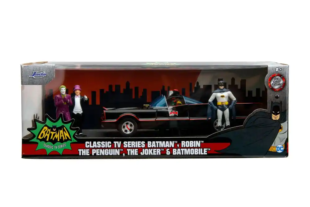 Batman Diecast Model 1/24 Balenie 5 Classic TV Series Batman, Robin, Joker, Penguin & Batmobile produktová fotografia